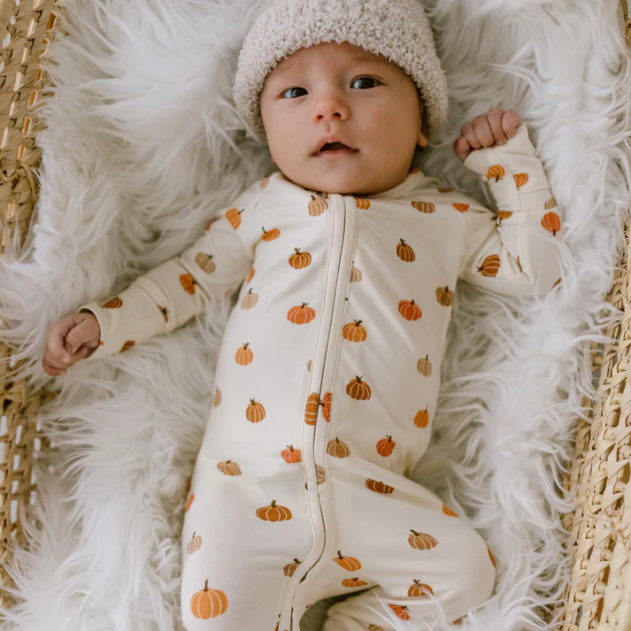 Pumpkins Bamboo Zip Romper