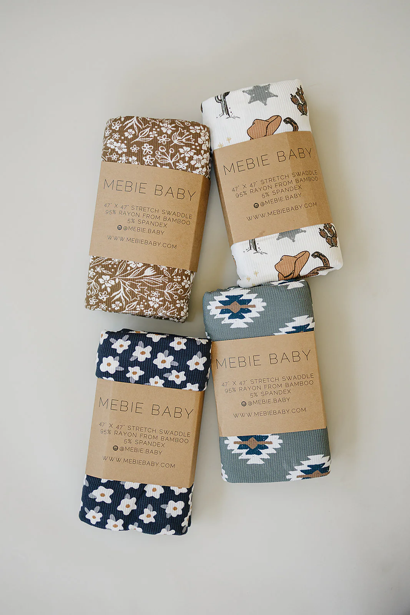 Brown Floral Bamboo Swaddle