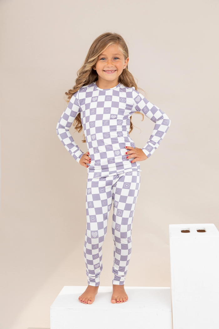 Lavender Check It Out Bamboo Pajama Set
