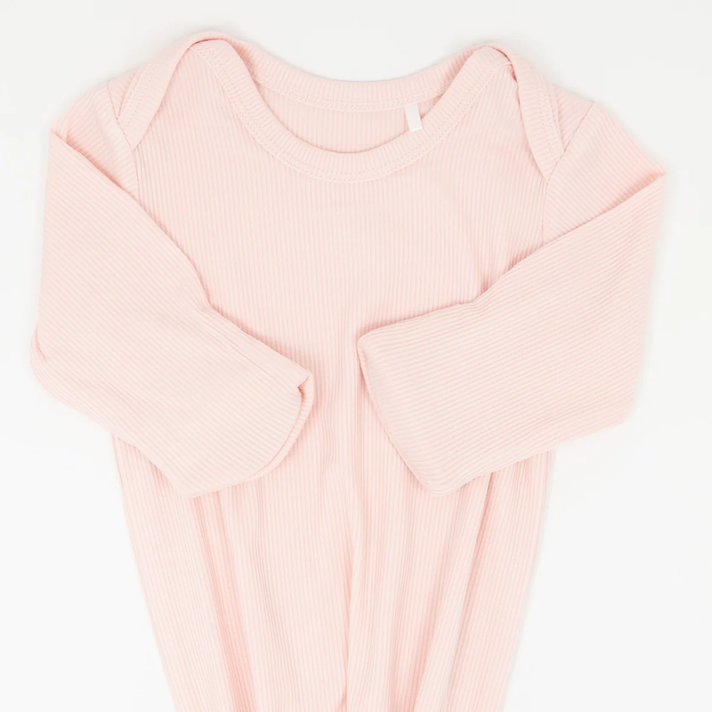 Ballet Pink Ribbed Bamboo Knot Gown