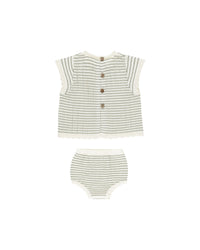 Sage Stripe Knit Baby Set