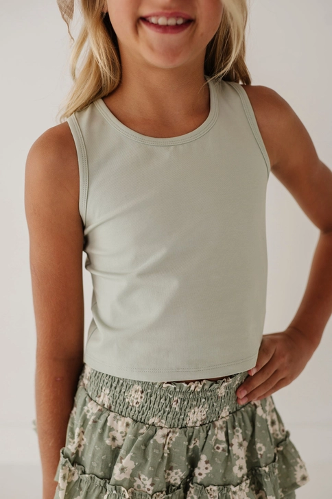 Sage Crop Racerback Tank