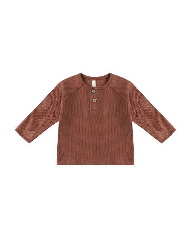 Cranberry Henley Knit Top