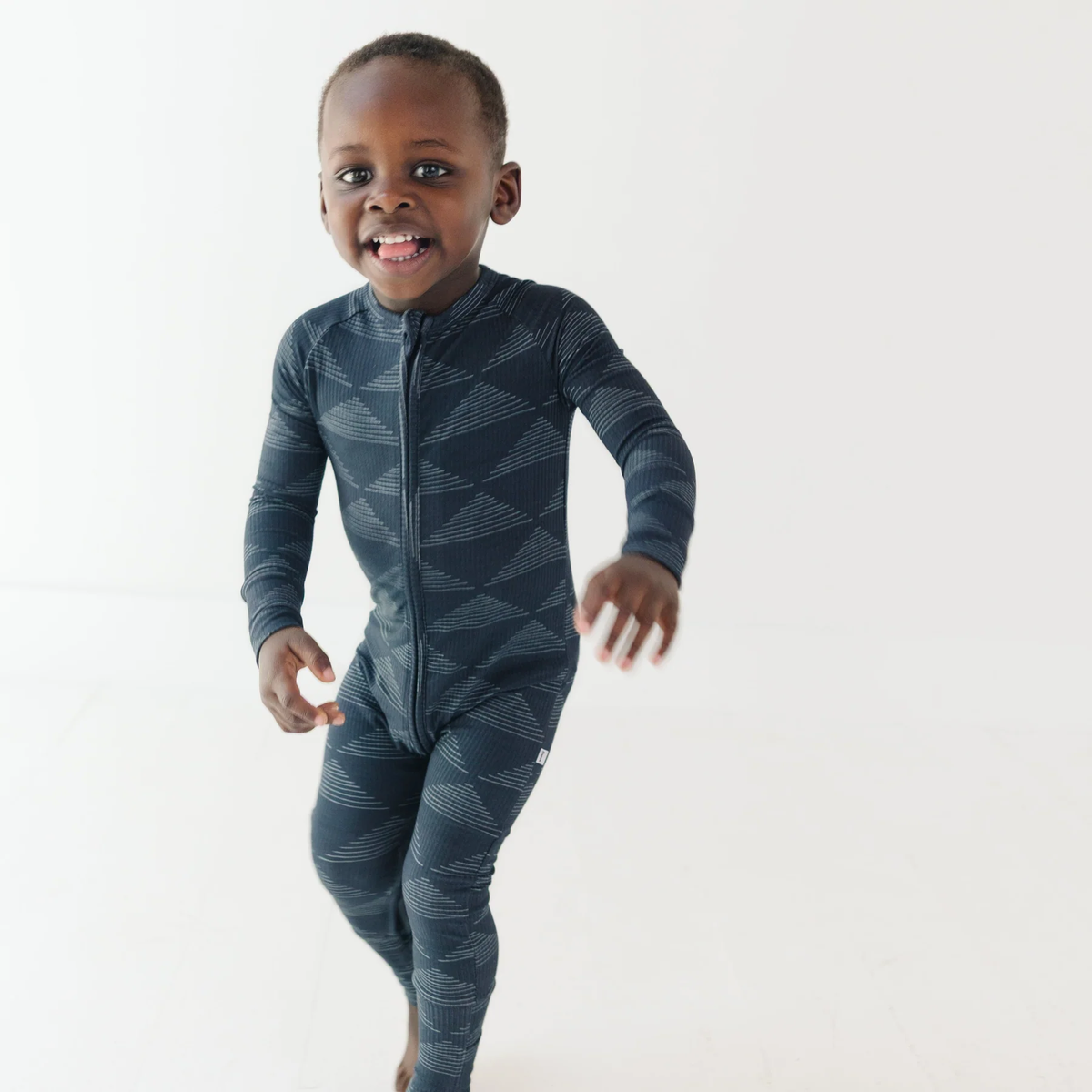Triangles Small Ribbed Zip Romper