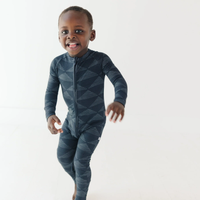 Triangles Small Ribbed Zip Romper