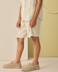 Sea Stripe Collared Short Sleeve Shirt