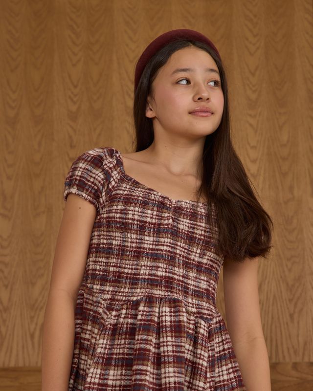 Tween Burgundy Plaid Stella Dress