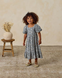 French Blue Floral Augusta Dress