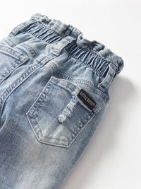 Light Wash Paperbag Waist Denim