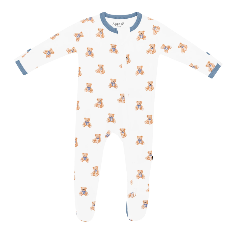 Teddy Bear Zippered Footie