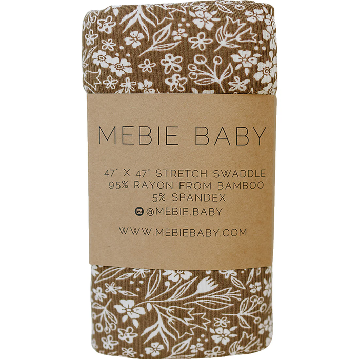 Brown Floral Bamboo Swaddle