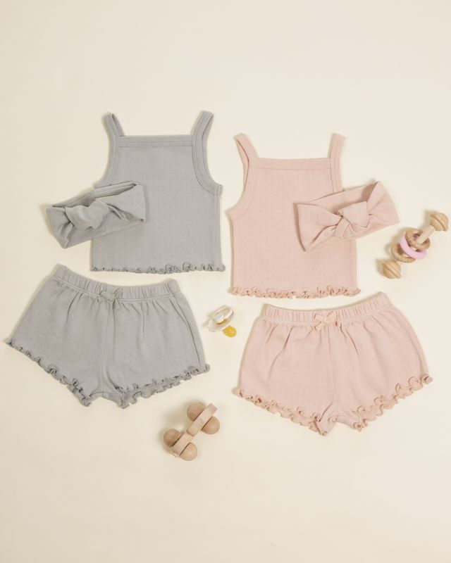 Sage Pointelle Tank + Shortie Set