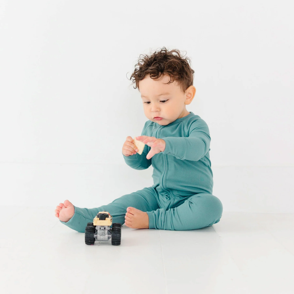 Glacier Blue Bamboo Zip Romper