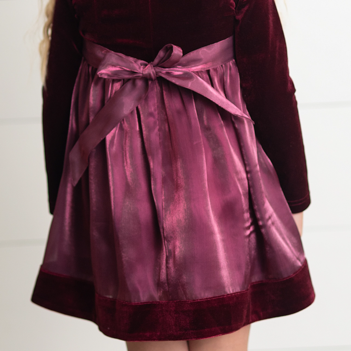 Plum Velvet Bow Dress