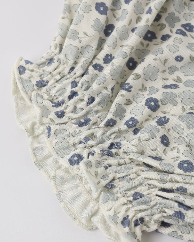 Blue Ditsy Modal Swing Top + Bloomer Set