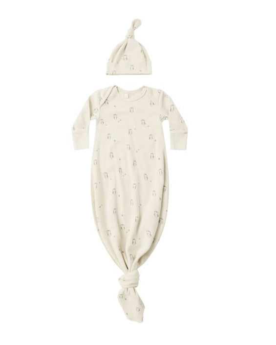Owls Knotted Gown Set