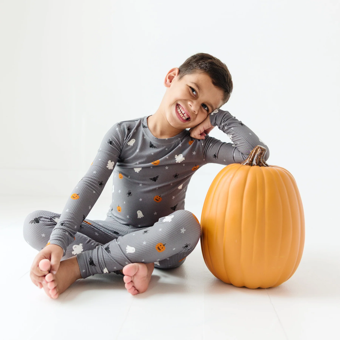 Halloween Boo Crew Small Ribbed Pajama Set