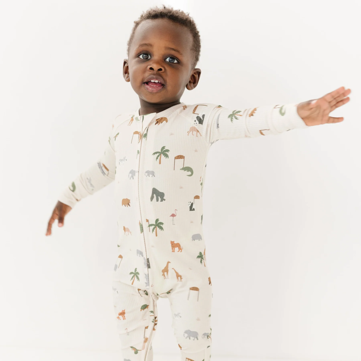 Zoo Day Bamboo Zip Romper