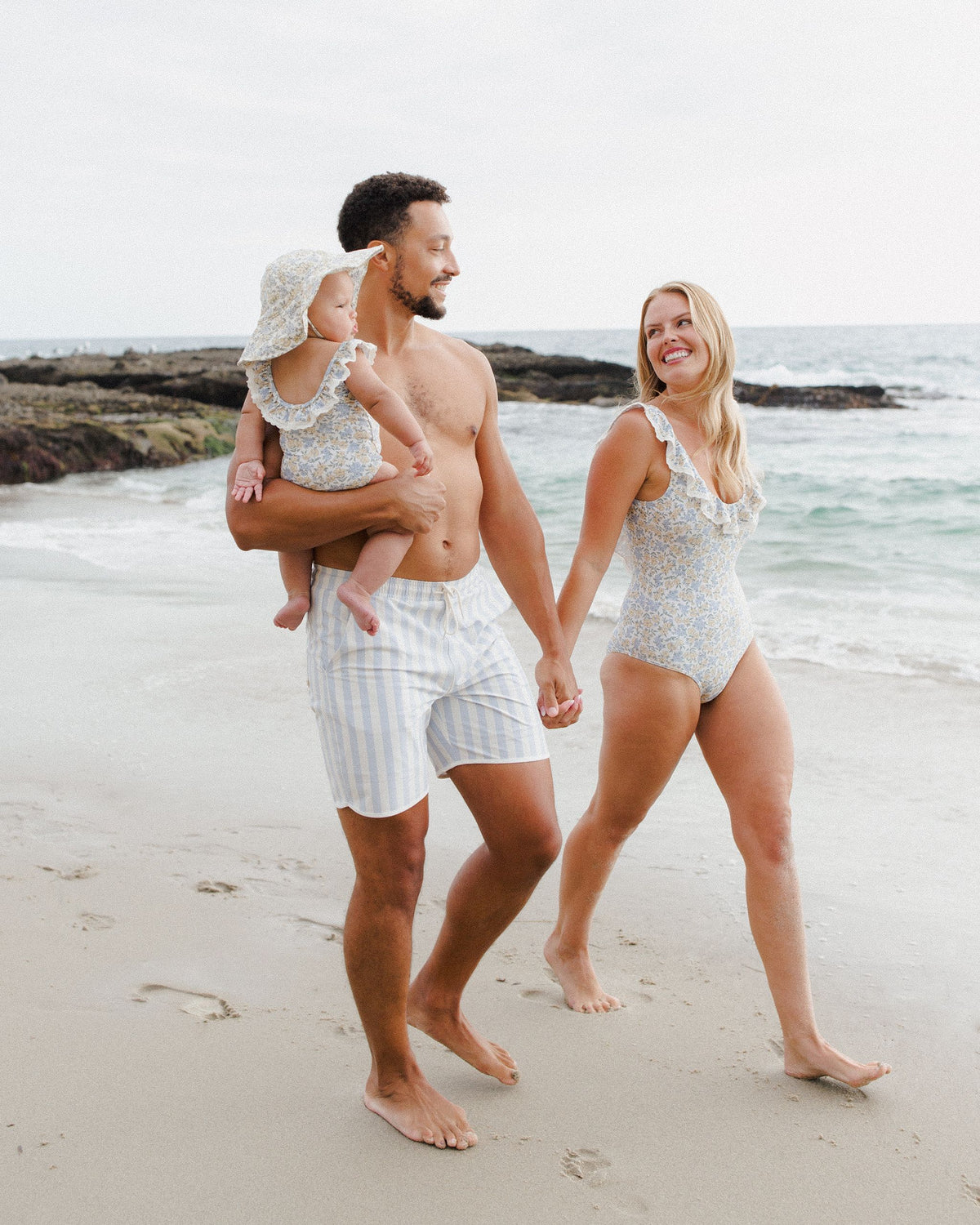 Men's Blue Stripe Boardshort