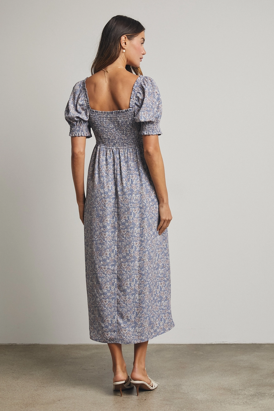 ae corset bodice floral midi dress AE Corset Floral Midi Dress