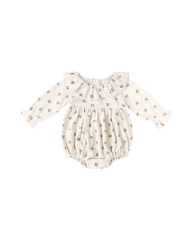 Holly Berry Velour Romper
