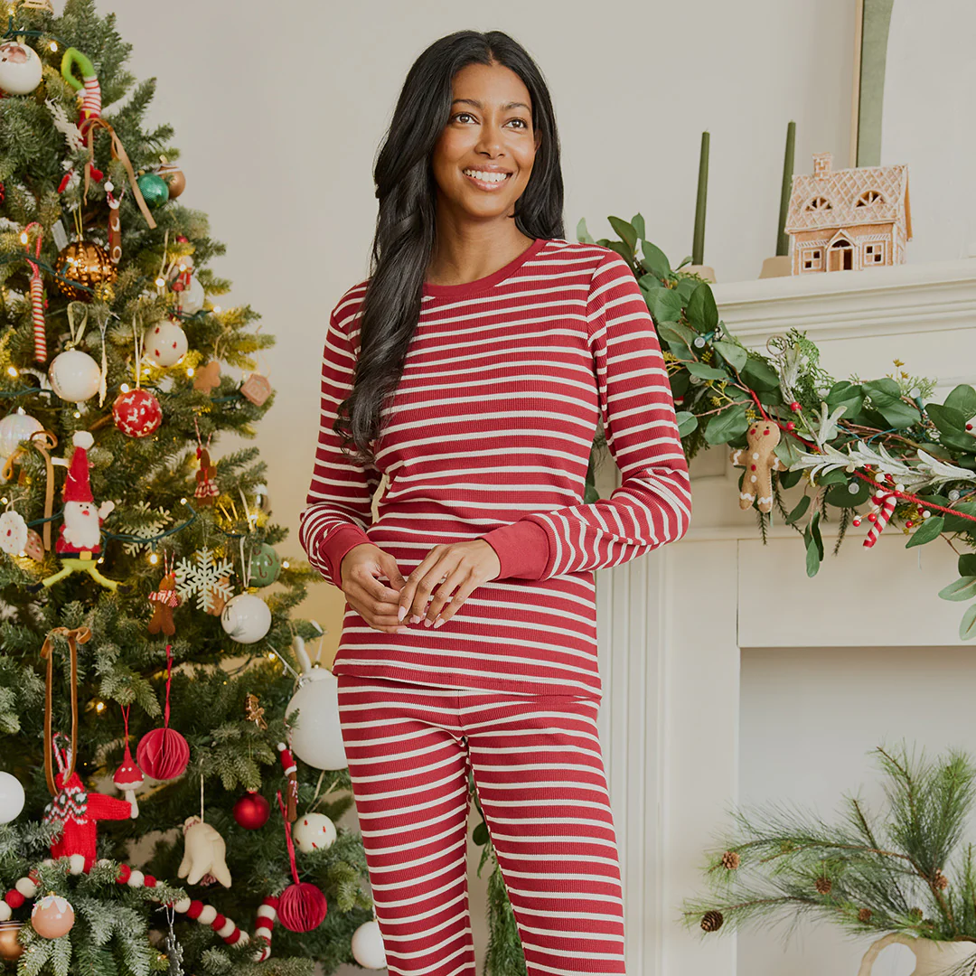 Women's Scarlet Striped Thermal Pajamas