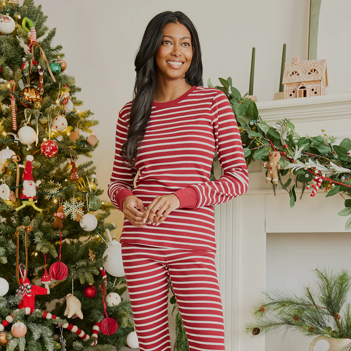 Women's Scarlet Striped Thermal Pajamas