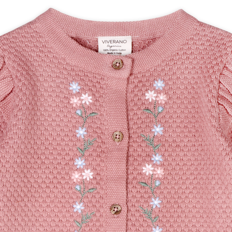 Rose Embroidered Floral Sweater Jumpsuit