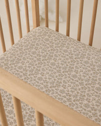 Blue Floral Bamboo Crib Sheet