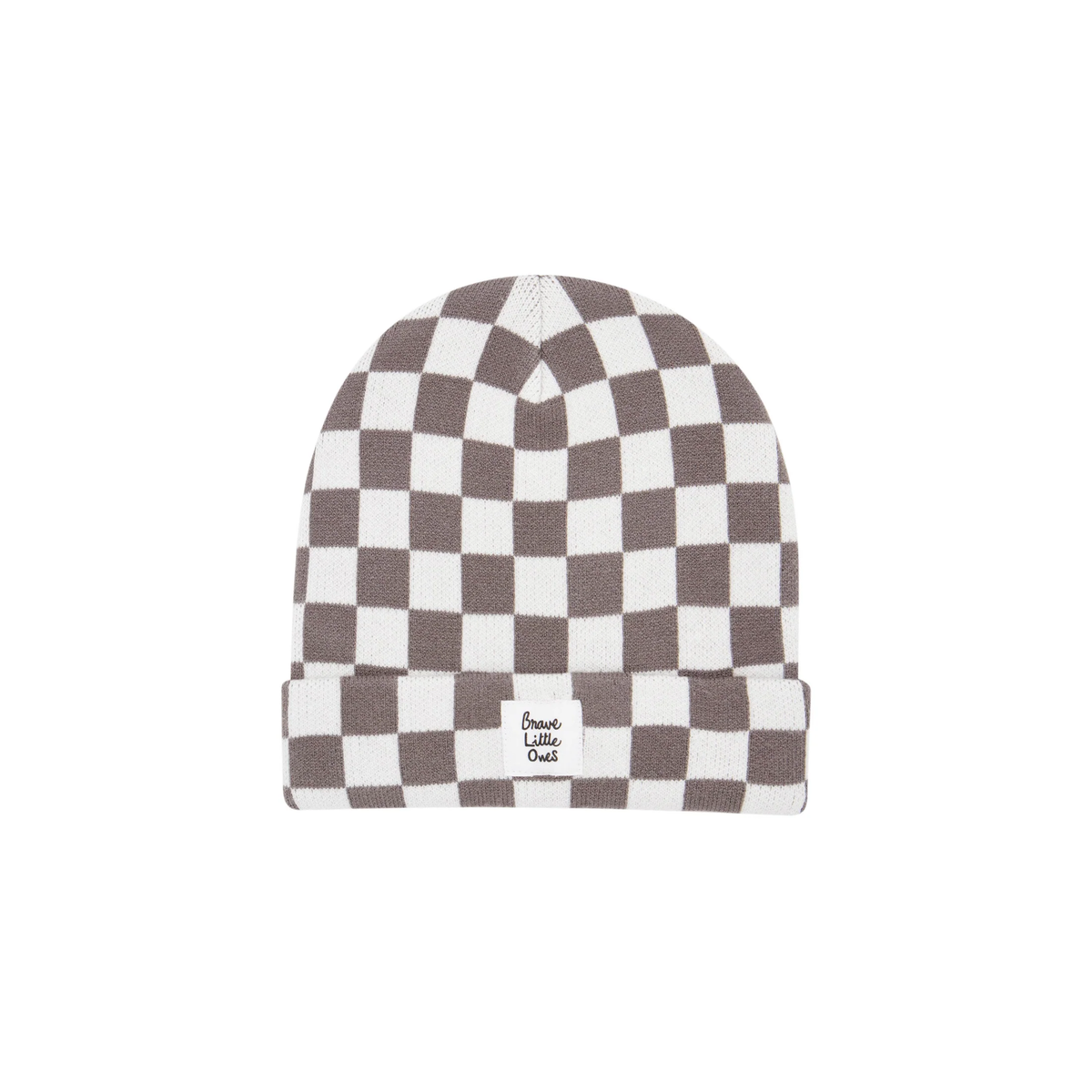 Charcoal Checkered Bamboo Knit Beanie