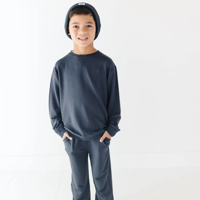 Dark Navy Bamboo Terry Joggers