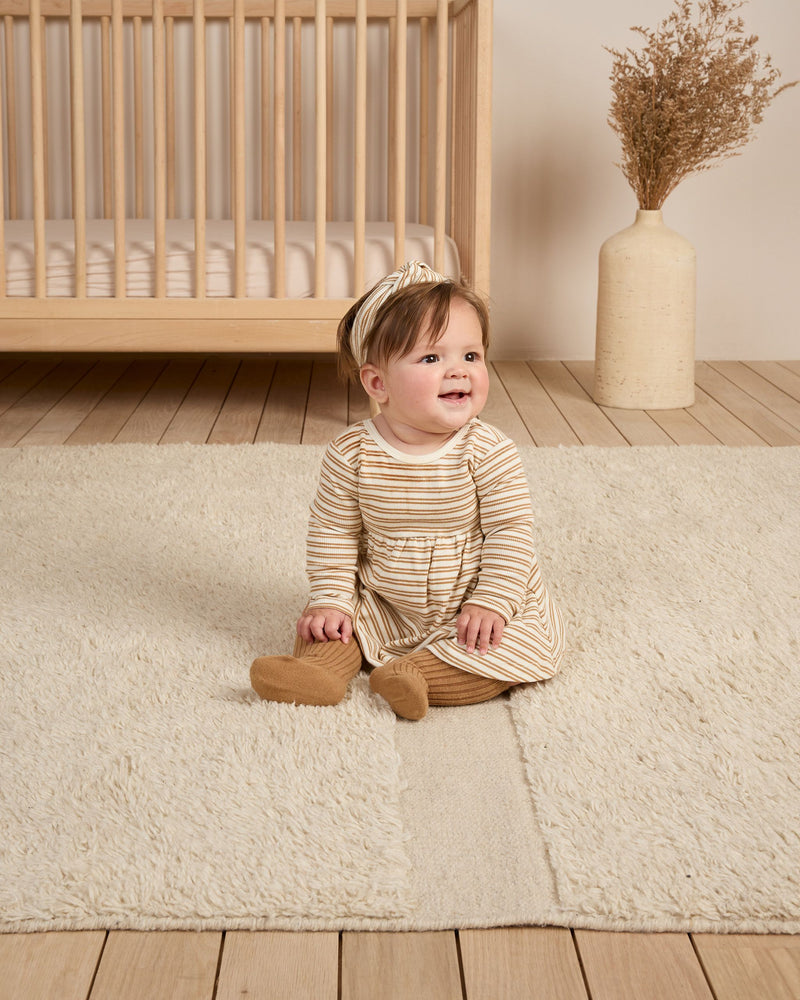 Golden Stripe Ribbed Knotted Headband