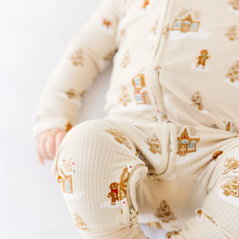 Gingerbread Zip Romper