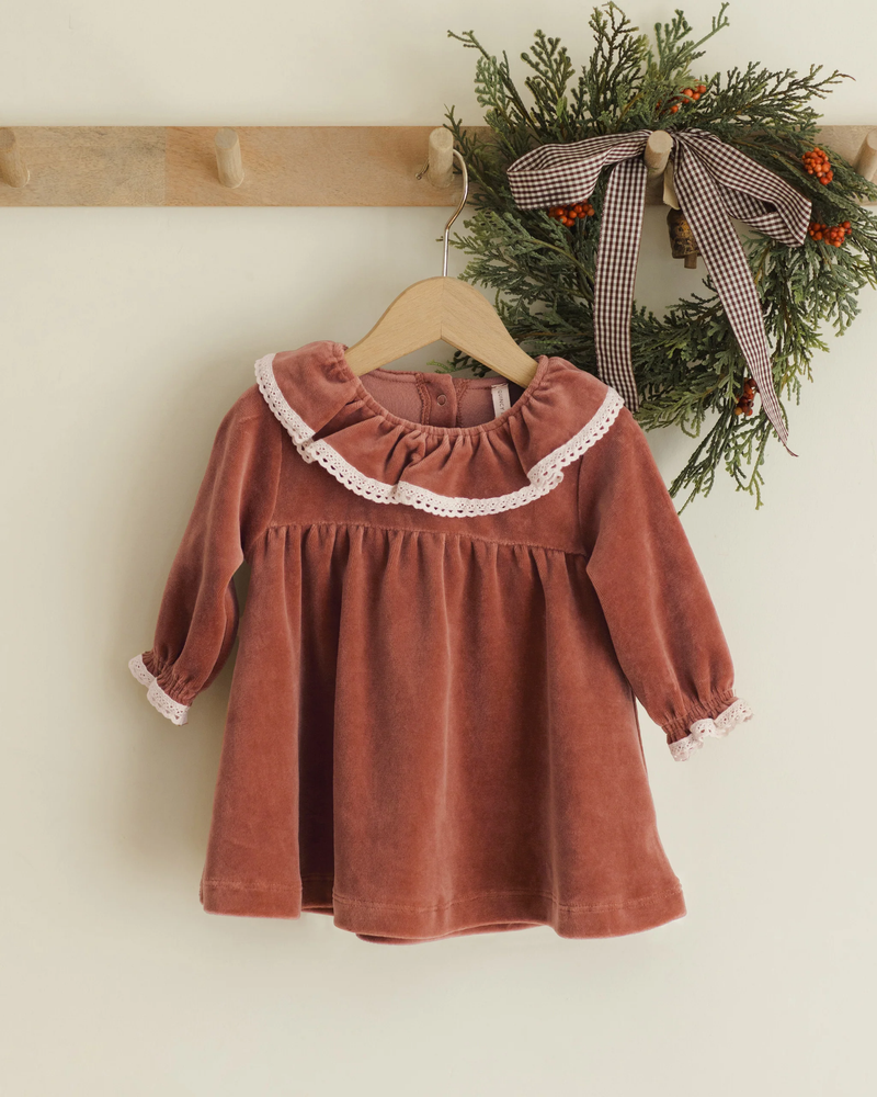 Cranberry Velour Dress