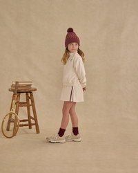 Golden + Burgundy Ribbed Socks