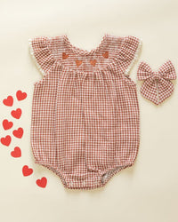 Red Gingham Lenore Romper