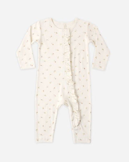 Baby onesie with a subtle pattern on a white background