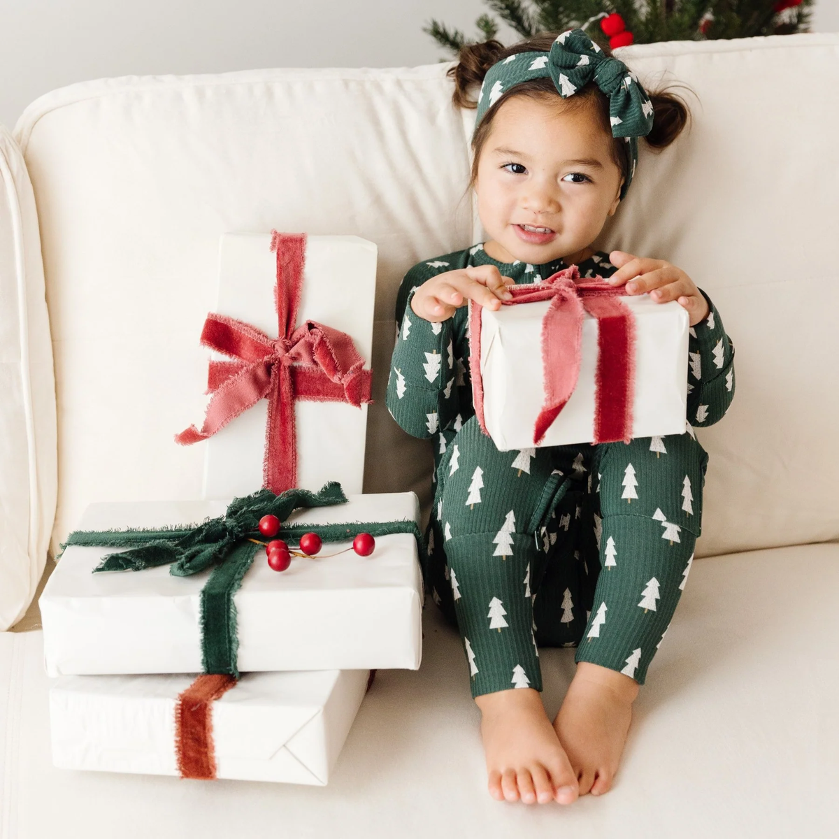 Christmas Trees Zip Romper