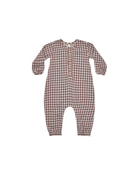 Plum Gingham Woven Jumpsuit