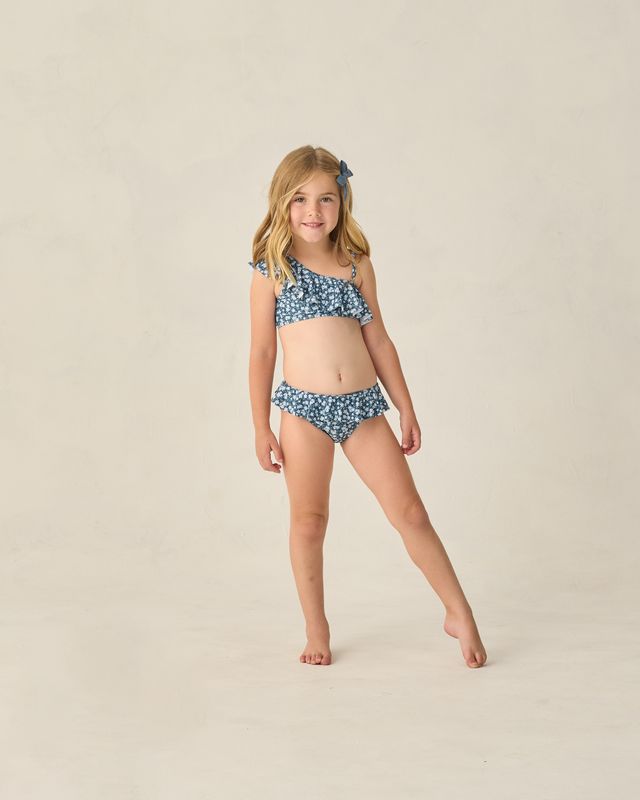 Navy Floral Skirted Bikini