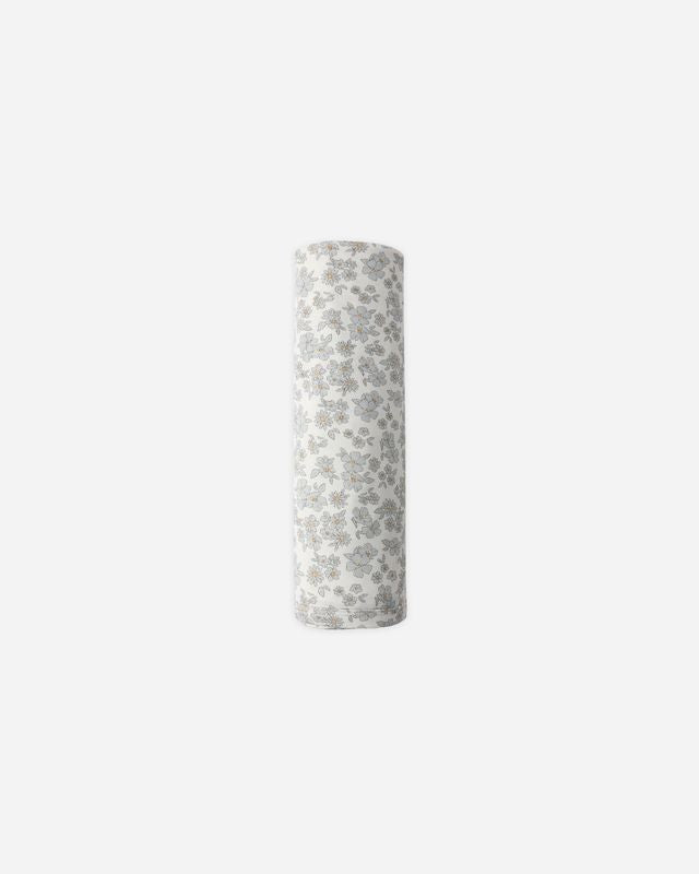 Blue Floral Bamboo Swaddle