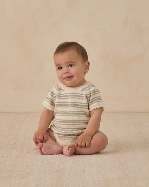 Sage Stripe Rowan Romper