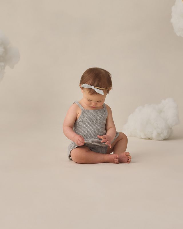 Sky Knit Ruffle Romper