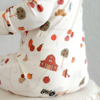 Pumpkin Patch Small Ribbed Zip Romper