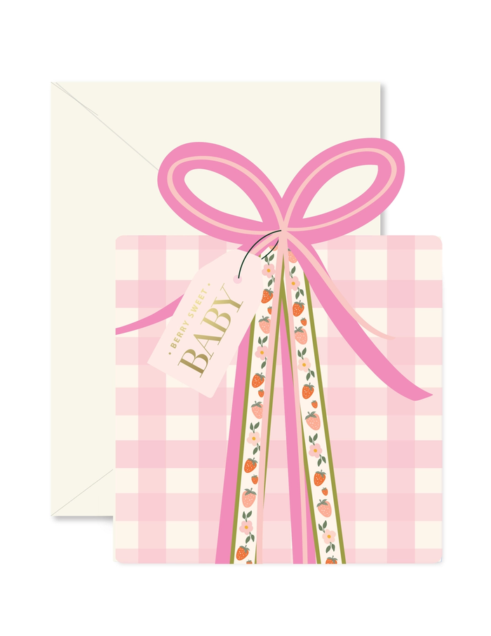 Pink Gingham Gift Greeting Card