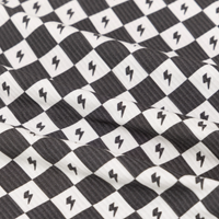 Checkered Lightning Bolt Small Ribbed Pajama Set