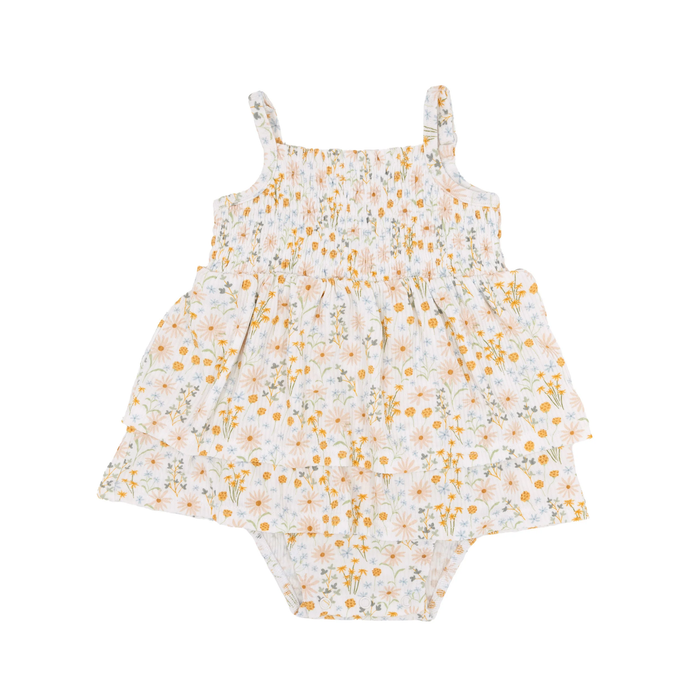 Whimsical Floral Bamboo Ruffle Romper