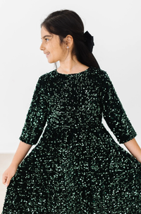 Hunter Green Sequin Dress