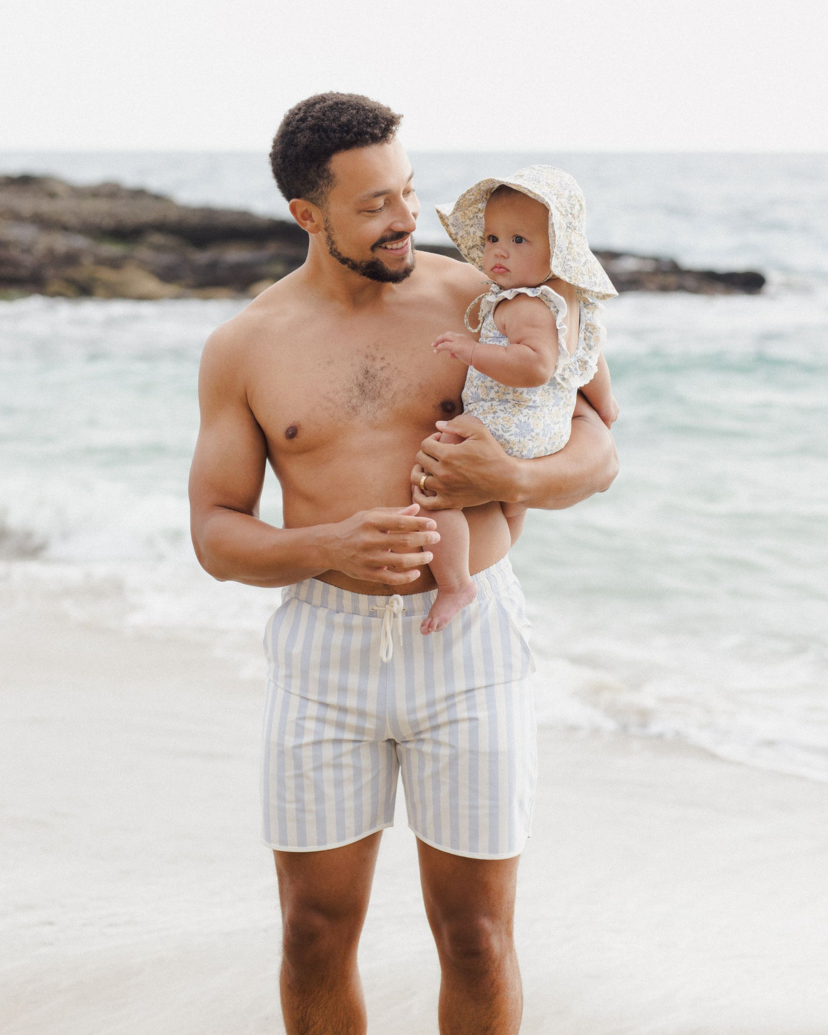 Men's Blue Stripe Boardshort