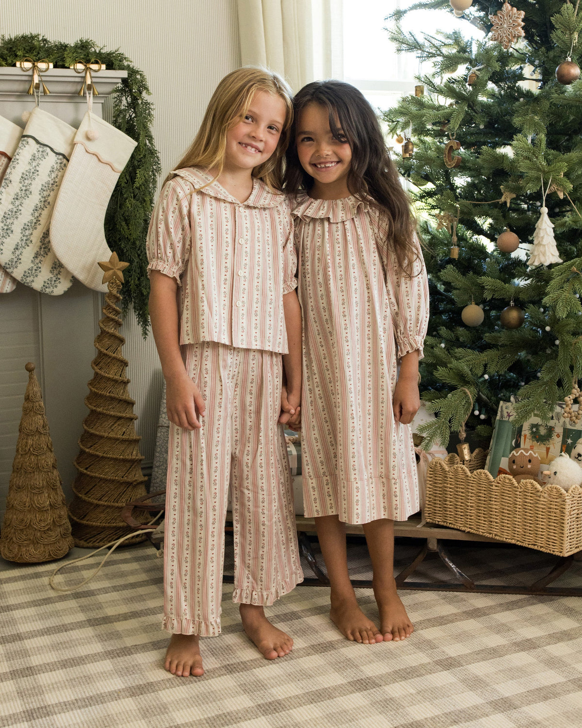Candy Cane Stripe Ruffle Pajamas